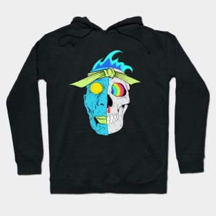 Dope half face and half skull face illustration Hoodie